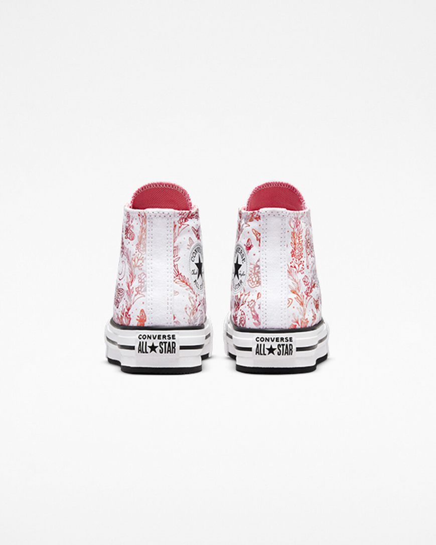 Topanky Na Platforme Converse Chuck Taylor All Star EVA Lift Butterfly Shine Vysoke Dievcenske Biele Ruzove Čierne | SK SOQ11W9